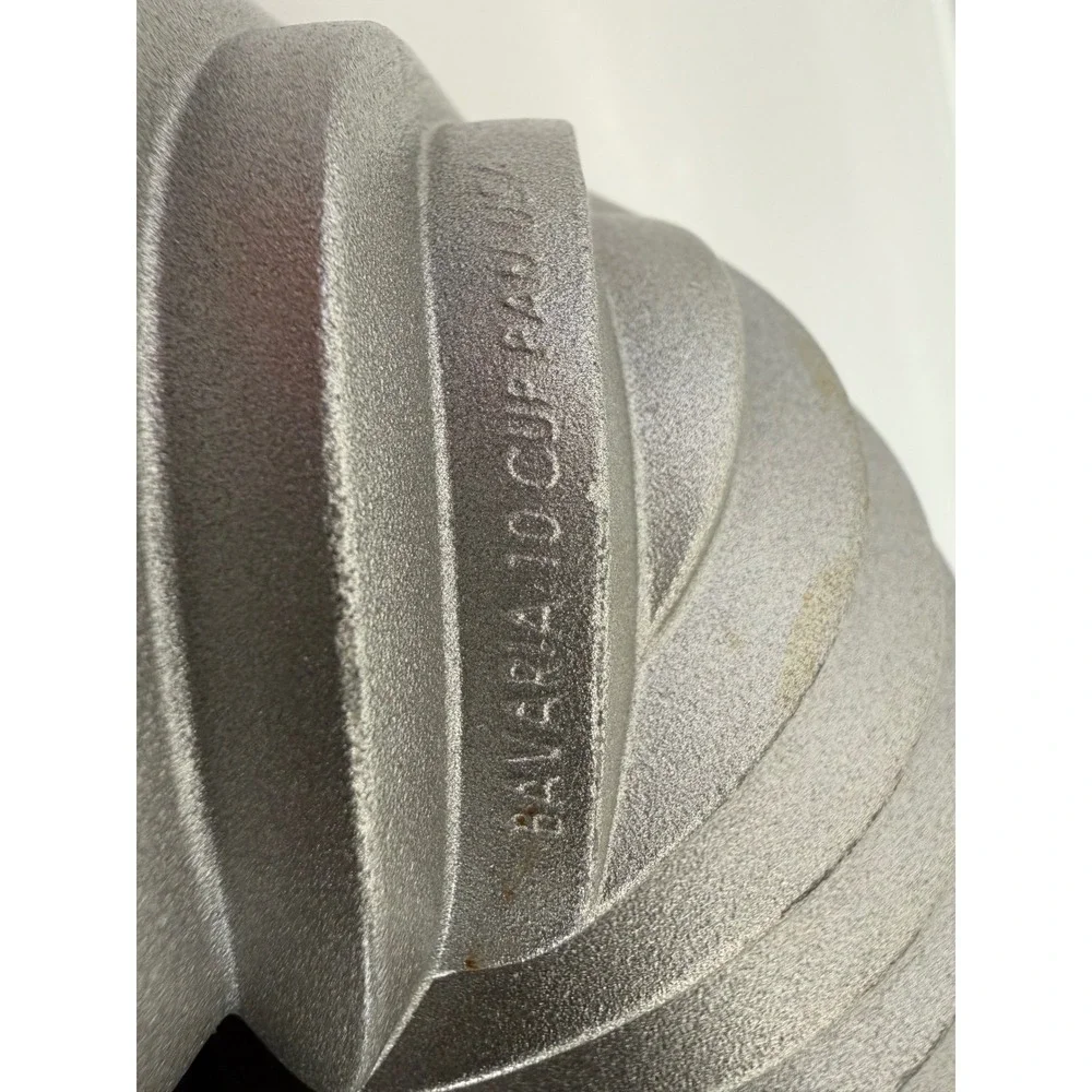 Nordic Ware Bundt‎ Pan Bavaria Cast Aluminum 10 Cup Silver Geometric Cake Mold
